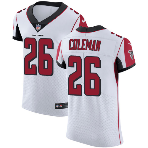 Nike Falcons #26 Tevin Coleman White Men's Stitched NFL Vapor Untouchable Elite Jersey
